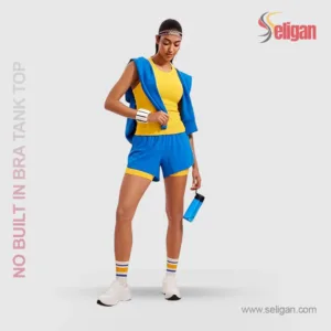 Waist-Length Racerback Sports Gym Top) yellow