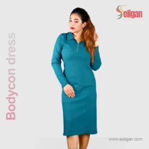 Long Sleeve Bodycon dress Blue